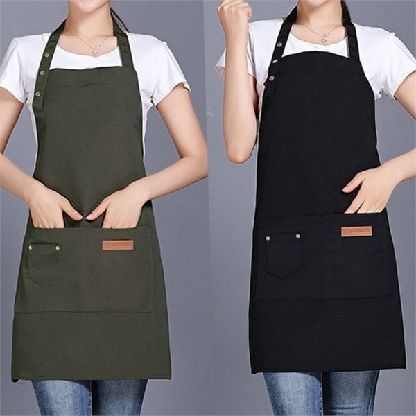 데일리 여성 앞치마 바리스타 주방 앞치마 베이킹 카페 식당 포켓 - 상품 이미지