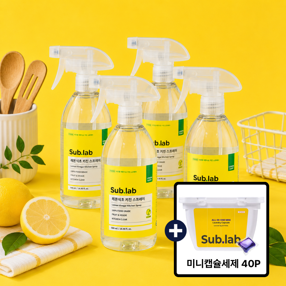 쉐프PICK 서브랩 레몬식초 키친 스프레이 500ml, 4개 - 상품 이미지