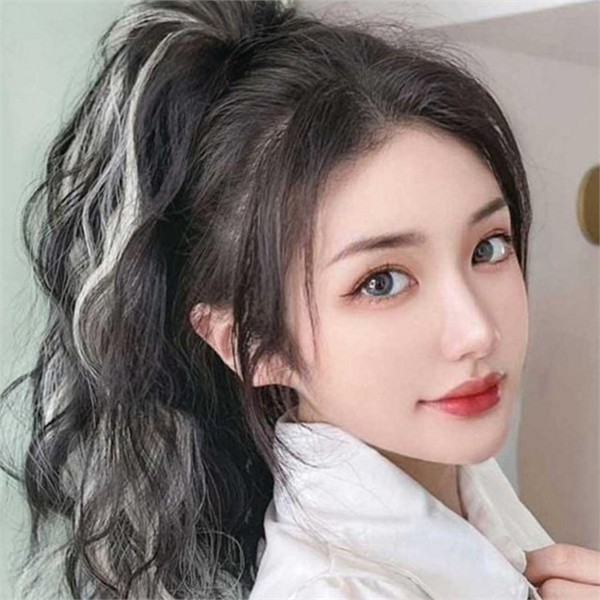 웨이브 여성 포니테일 가발 하이 브릿지 가발 익스텐션 붙임머리 - 상세 이미지 2