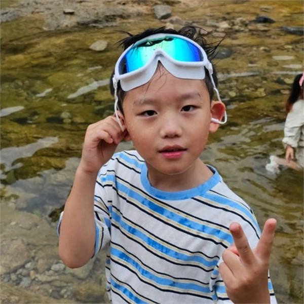 레인보우 수영장 물안경 와이드뷰 김서림 방지 물안경 안티포그 수영용 고글 - 상세 이미지 2