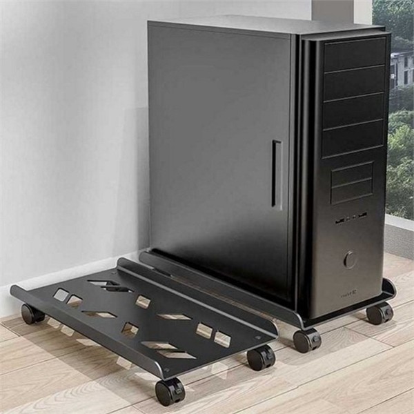 바퀴형 컴퓨터 본체 받침대 이동식 pc 본체 거치대 데스크탑 하단 - 상품 이미지