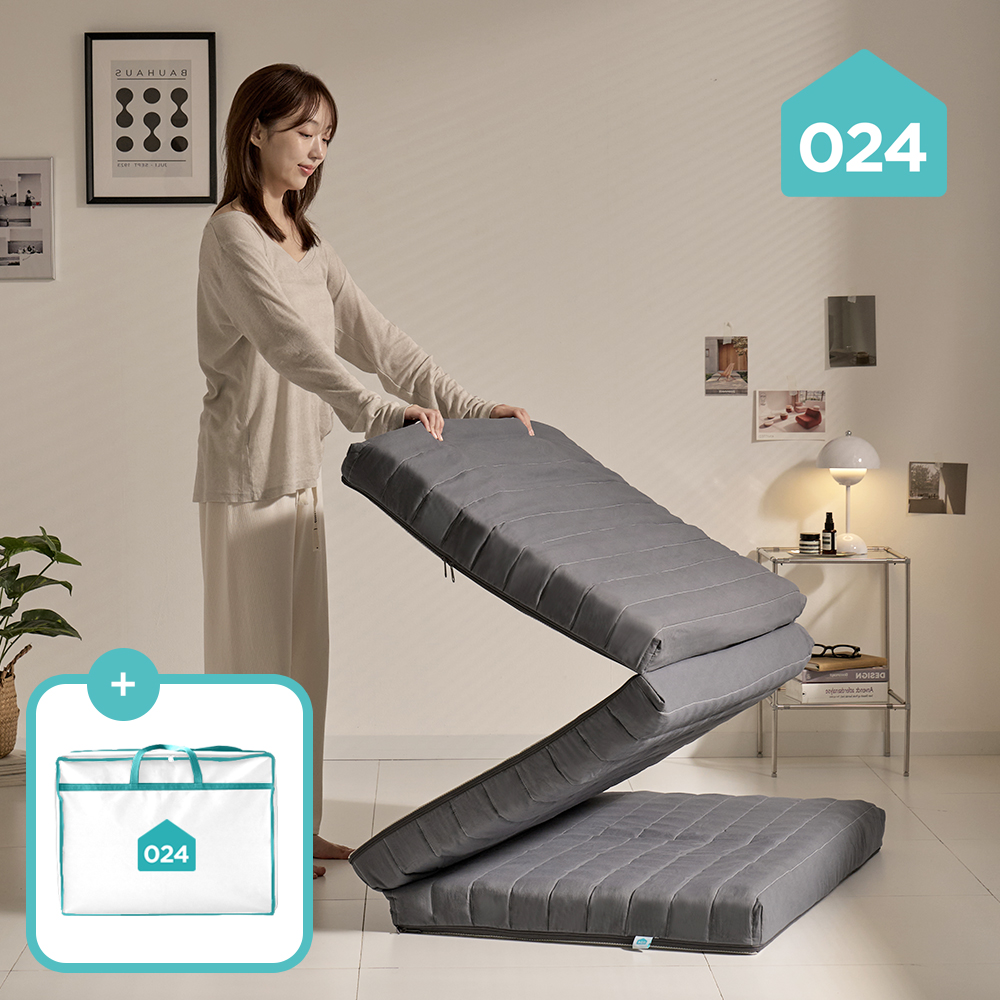 024홈 국민토퍼 3단 접이식 토퍼 매트리스 푹신한 바닥 침대 8cm 멀티싱글