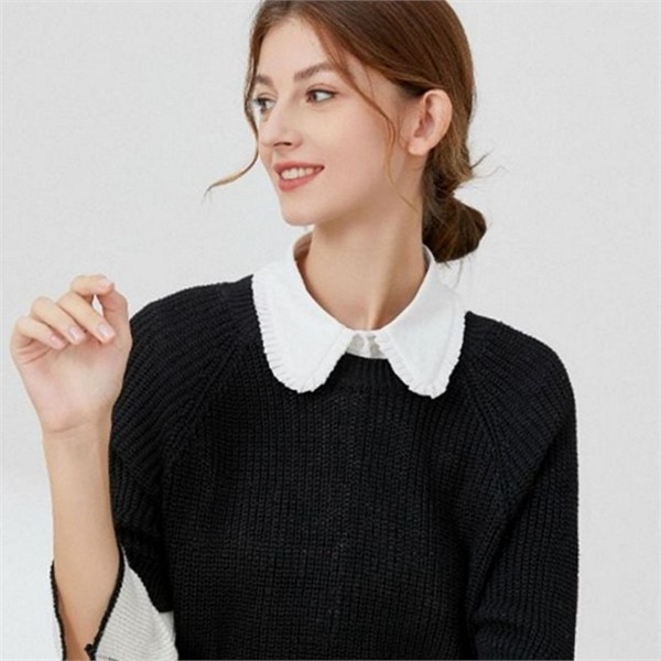 포인트 여성 페이크 카라 프릴 여성 레이어드 카라 셔츠 기본 - 상품 이미지