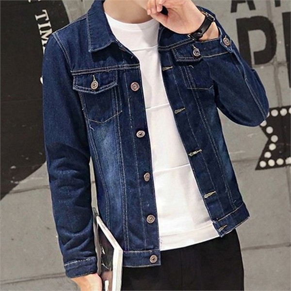 캐주얼 데님 자켓 루즈핏 남자청 자켓 데일리 남성 가을 - 상품 이미지