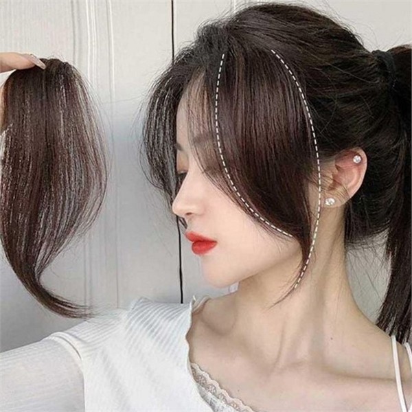 붙임머리 여성 옆머리 부분 가발 웨이브 여성 똑딱이 부분 - 상품 이미지