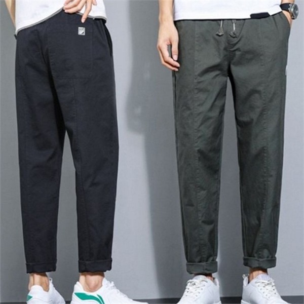 빅사이즈 남성 캐주얼 팬츠 루즈핏 남성 밴딩 팬츠 데일리 스트링 - 상세 이미지 2
