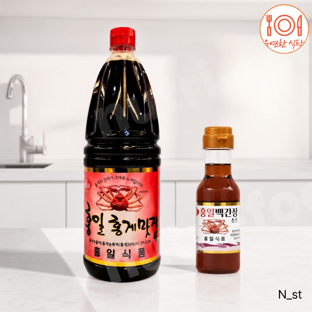 홍일 홍게간장 맛장 1.8리터 +200ml 백간장 편스토랑 김용빈 대패삼겹파스타 - 상품 이미지
