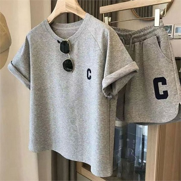 루즈핏 여성 반팔 트레이닝 데일리 여성 반팔 상하 캐주얼 트레이닝복 - 상세 이미지 2