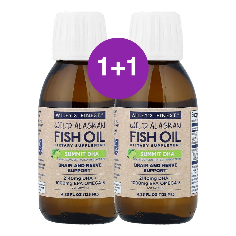 Wileys Finest 자연산 알래스카 피쉬 오일 서밋 DHA 125ml, 2개 - 메인 이미지