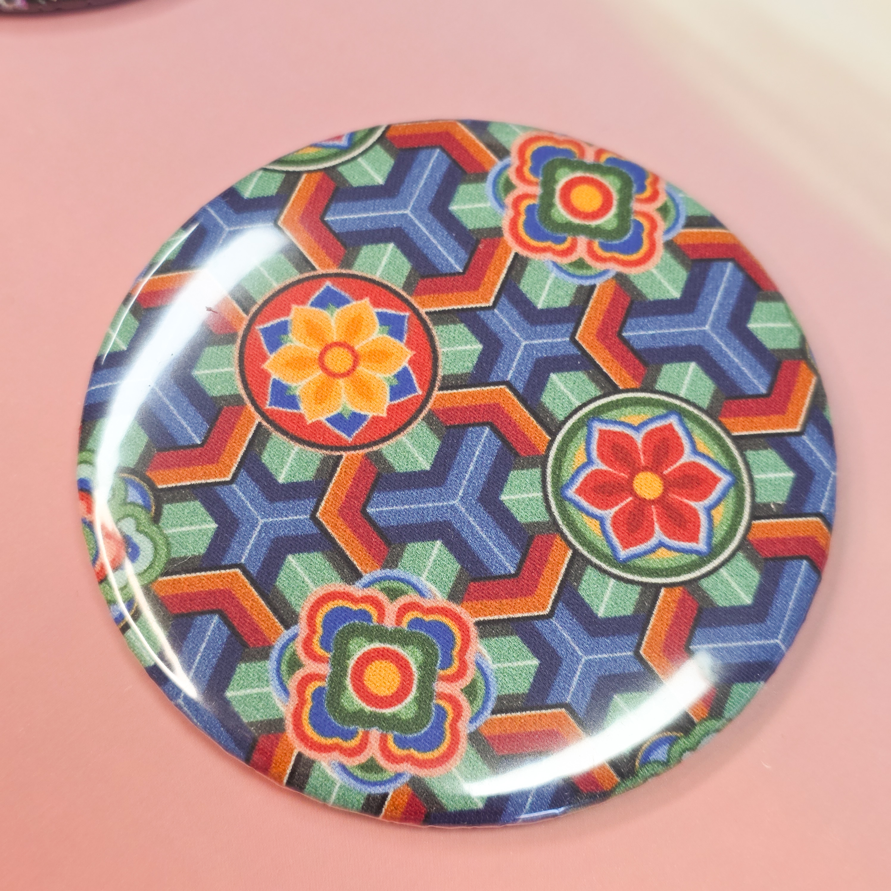 (58mm)한국전통문양 손거울 외국인선물 단체선물 - 상품 이미지