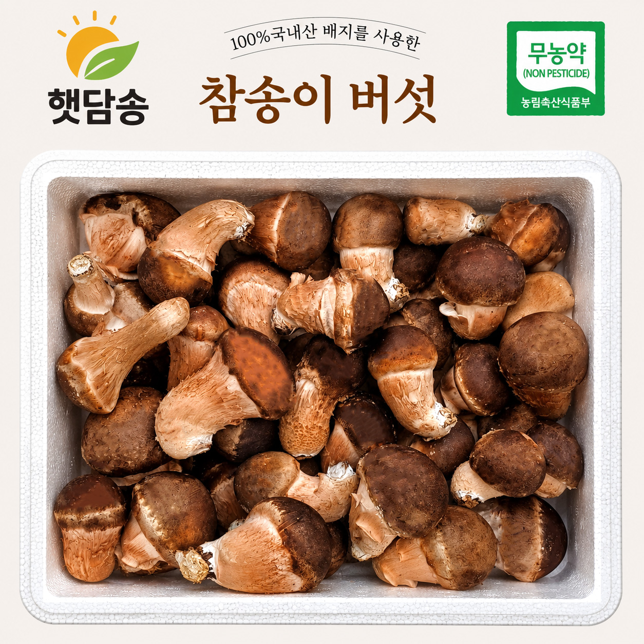 [햇담송]국내산 친환경 참송이버섯 3등급 2등급 대사이즈 500g 1kg 송화 버섯 무농약 이미지 8