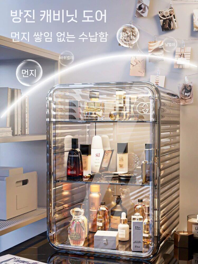 향수 진열대 투명 아크릴 진열장 매장 디스플레이 정리 3층 화이트 - 상세 이미지 4