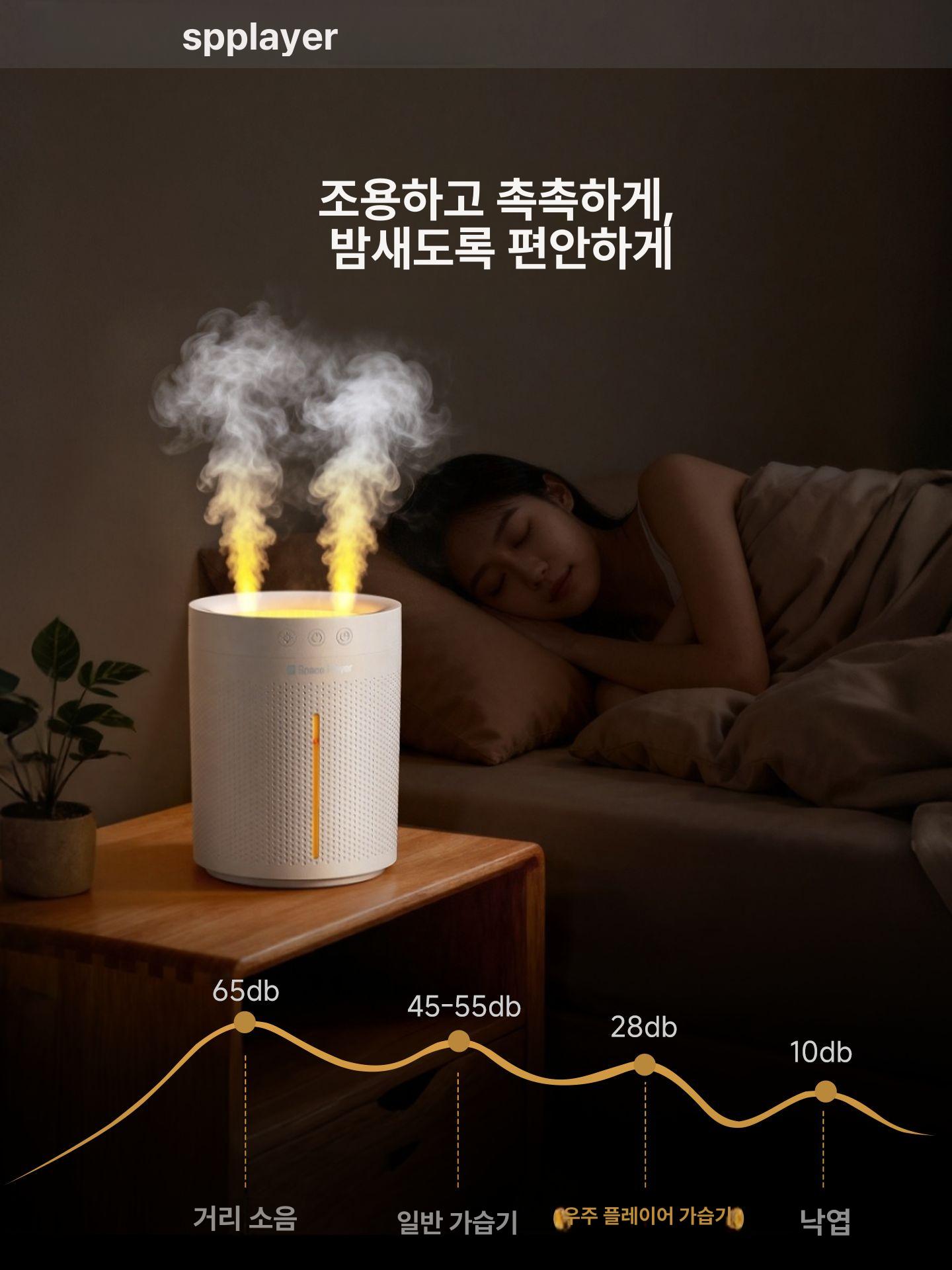 미니 USB 충전식 휴대용 책상용 저소음 앱 연동 화이트 - 상세 이미지 5