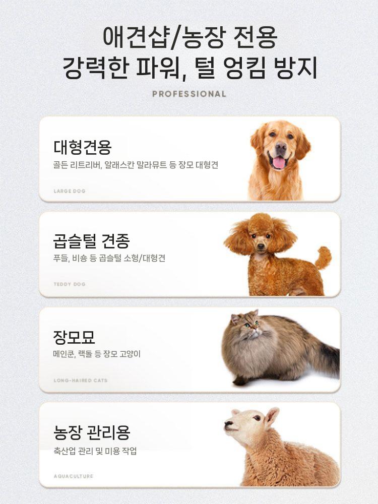 강아지 바리깡 클리퍼 애견 이발기 대형견 미용기 셀프미용 기본 세트 - 상세 이미지 3