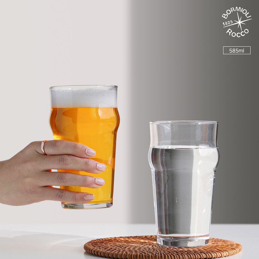 퓨어 맥주잔 580ml 생맥주 호프 업소 홈카페 아이스 커피 얼음컵 비어글라스 투명 혼맥 이미지 7