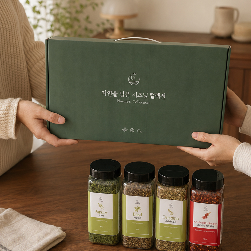 지노네상점 허브 시즈닝 4종 세트 바질 오레가노 파슬리 레드페퍼 - 상품 이미지