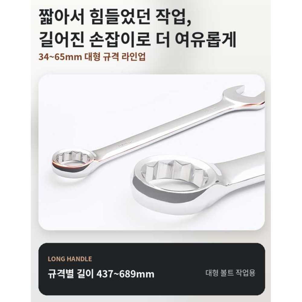 대형스패너 양두 양구 공업 산업 오픈 수공구 렌치 46mm - 상세 이미지 2