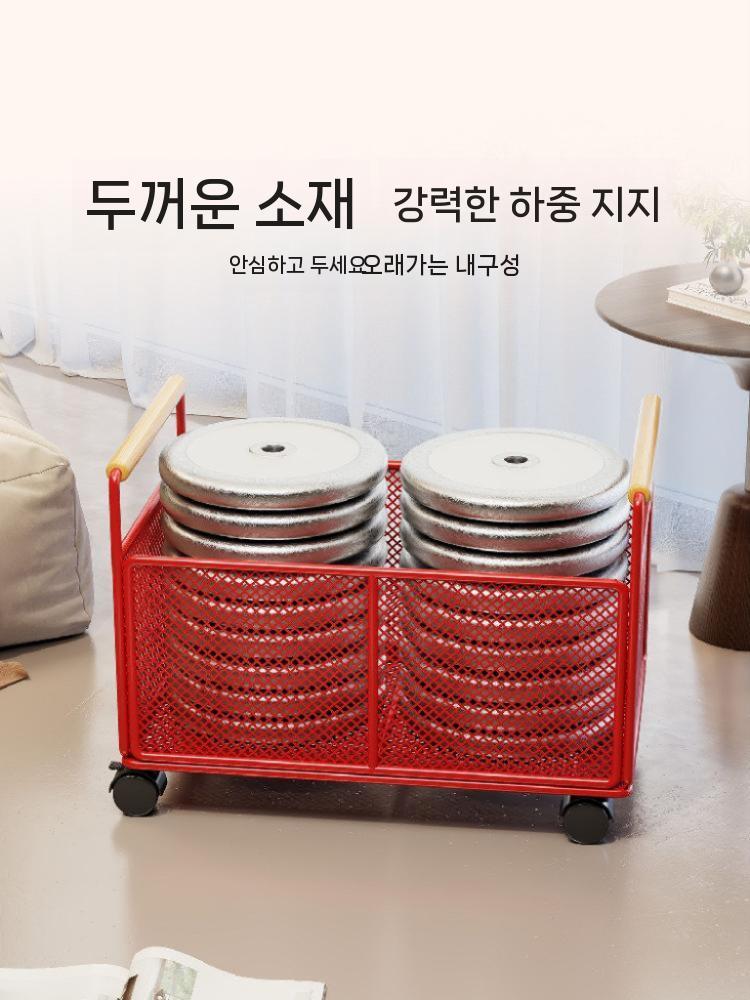 장남감 바구니 수납 정리함 보관함 다용도 사각 이동식 중형 레드 - 상세 이미지 5