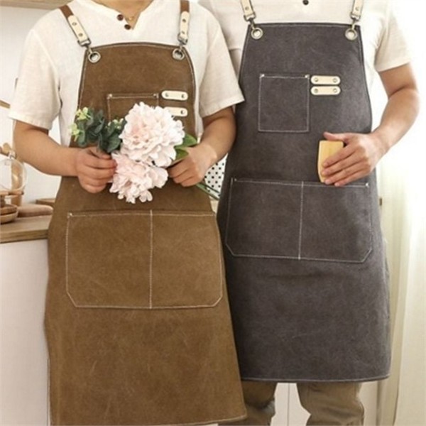 바리스타 남성 앞치마 미용실 여성 앞치마 캔버스 데일리 멜빵 공방 - 상세 이미지 2