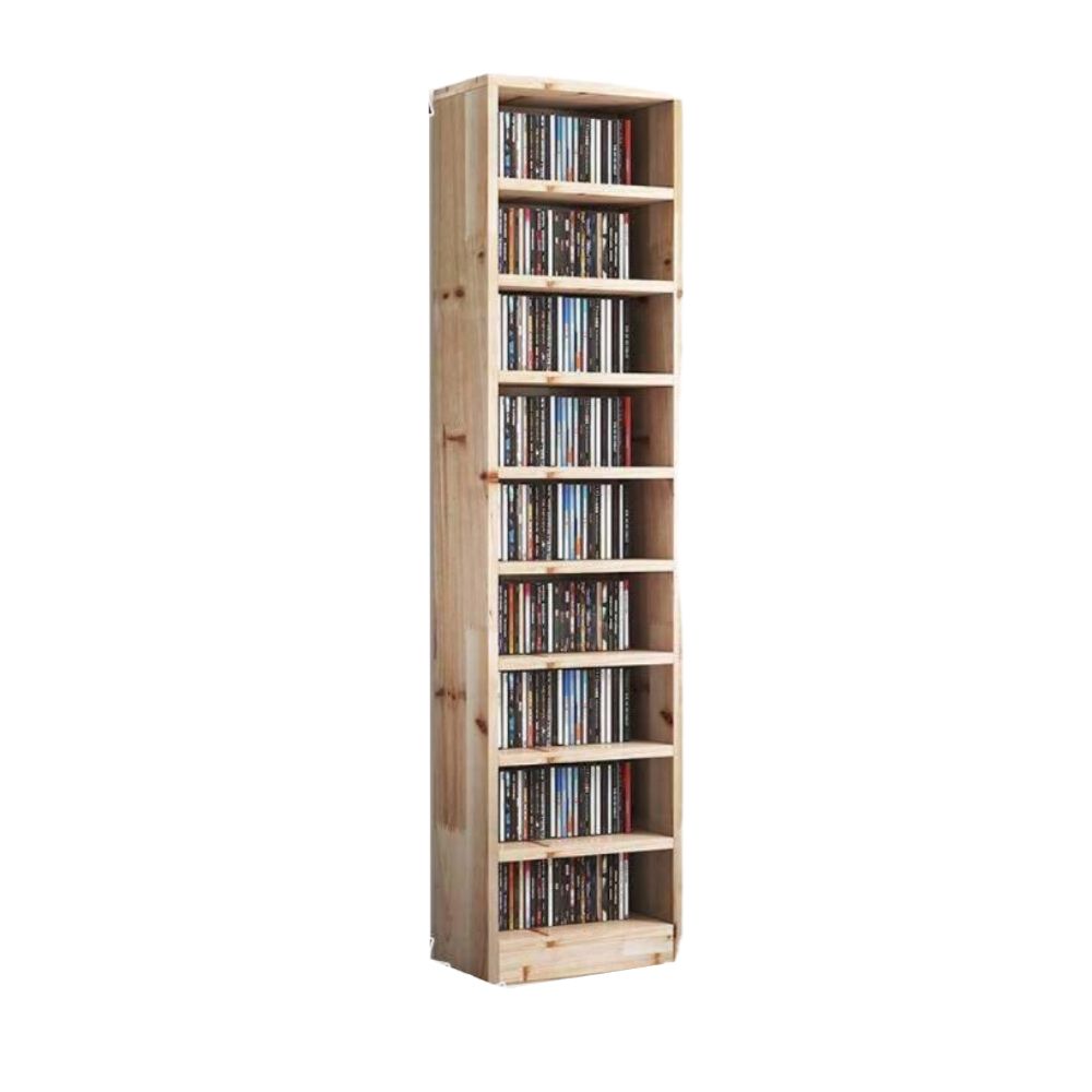원목 CD 진열장 꽂이 선반장 케이스 CD랙 수납장 180x40x20cm 9단 높이 17.4cm - 상품 이미지