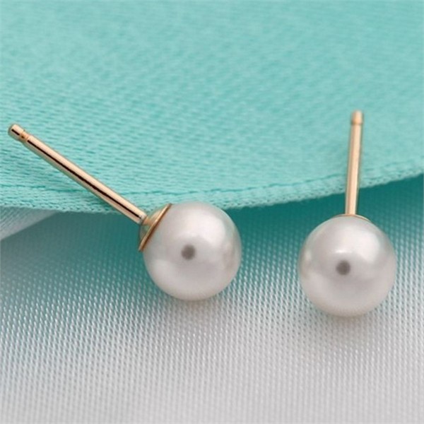 심플 여성 14k 귀걸이 5mm 스터드 14k 귀걸이 데일리 기본 - 상품 이미지