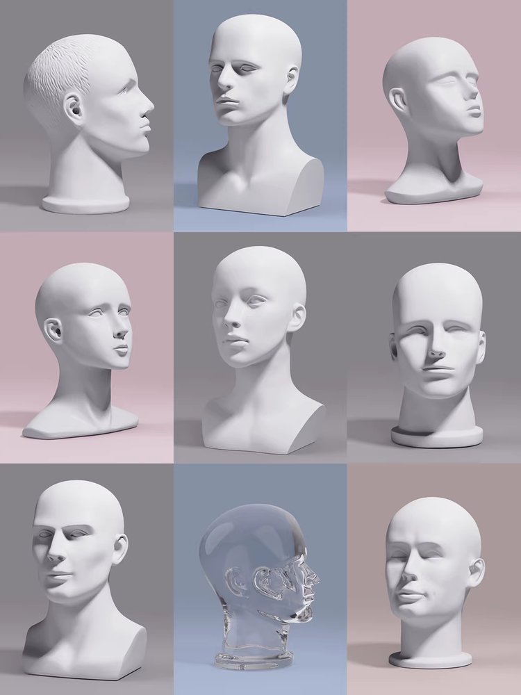 피팅용 두상 마네킹 얼굴 여성 용품 머리 모형 모자 헬멧 거치대 3번 - 상세 이미지 2