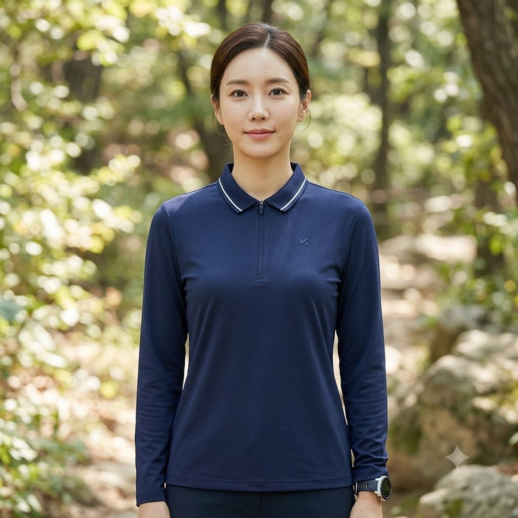 밀레 MILLET 여성 여름 아웃도어룩 냉감소매 스판 등산 긴팔티셔츠 - 상품 이미지