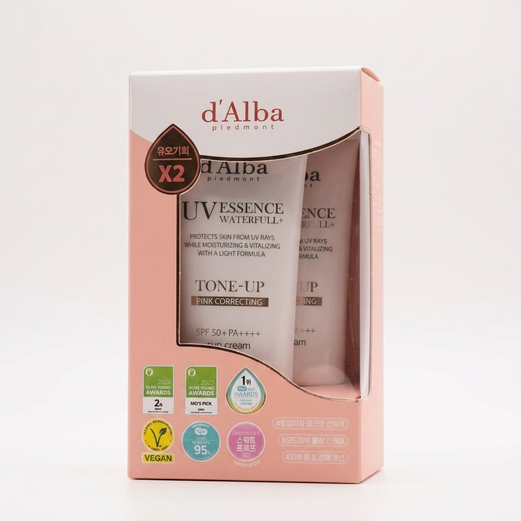 달바 톤업 선크림 핑크 50ml + 50ml 썬크림 물광 미백 주름개선 - 상품 이미지