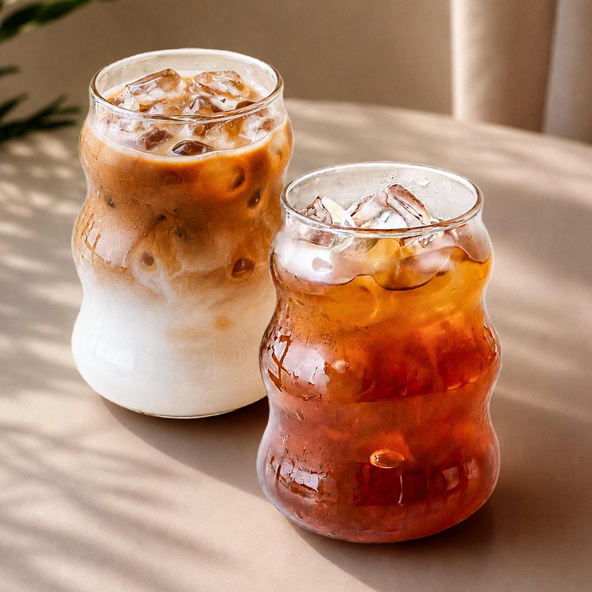 500ml 구름 내열 유리컵 홈카페잔 냉커피잔 커피숍컵 물컵 - 메인 이미지