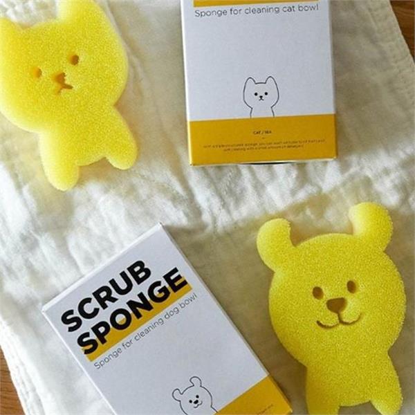 반려동물 강아지 식기 수세미 1P 애묘 고양이 식기 수세미 스펀지 - 상품 이미지