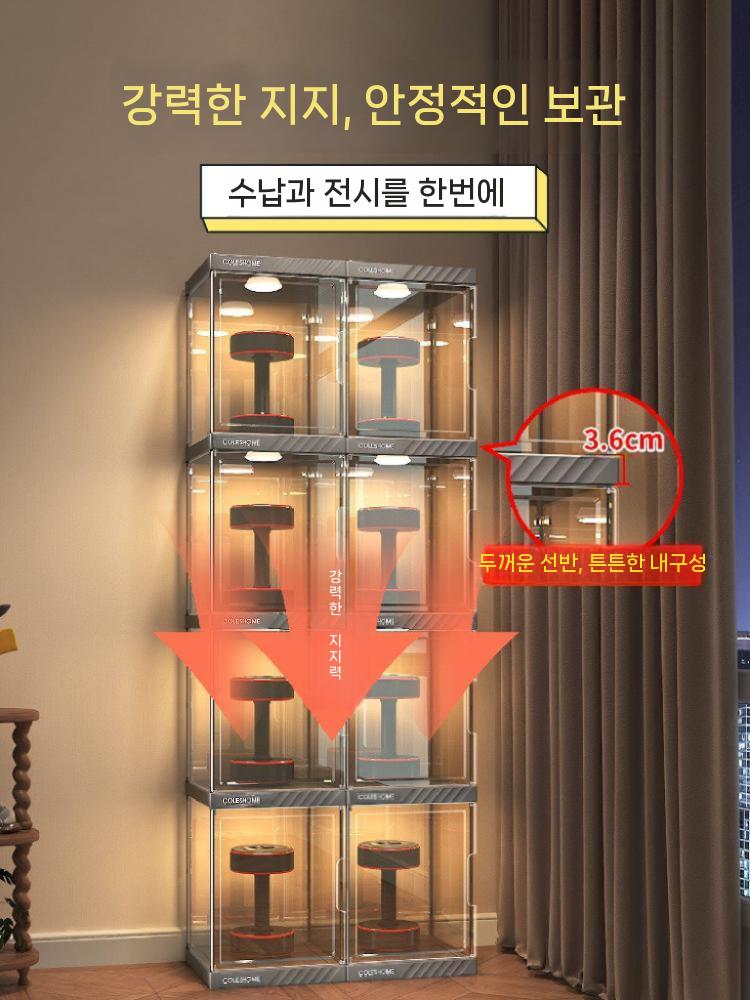 아크릴 진열장 케이스 피규어 조명 높이 분리 장식장 투명 보관함 6단 - 상세 이미지 3