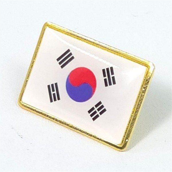 고급스러운 사각 태극기 배지 대한민국 사각 국기 배지 금속 선물 - 상품 이미지