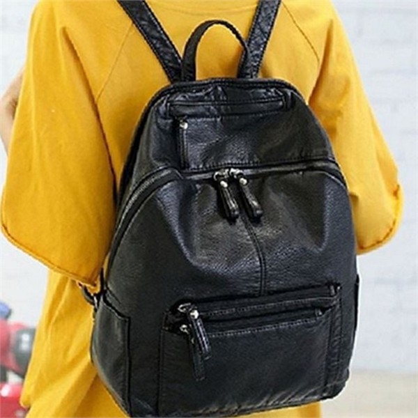 출퇴근 여성 소가죽 백팩 데일리 여성 캐주얼 백팩 노트북 심플 - 상품 이미지