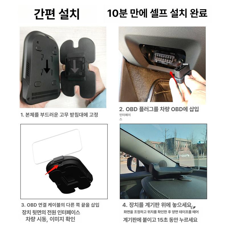 차량용 OBD 헤드라이트 오류진단 프로젝션 기본 내비게이션 속도 RPM 수온 연비 전압 OBD - 상세 이미지 5