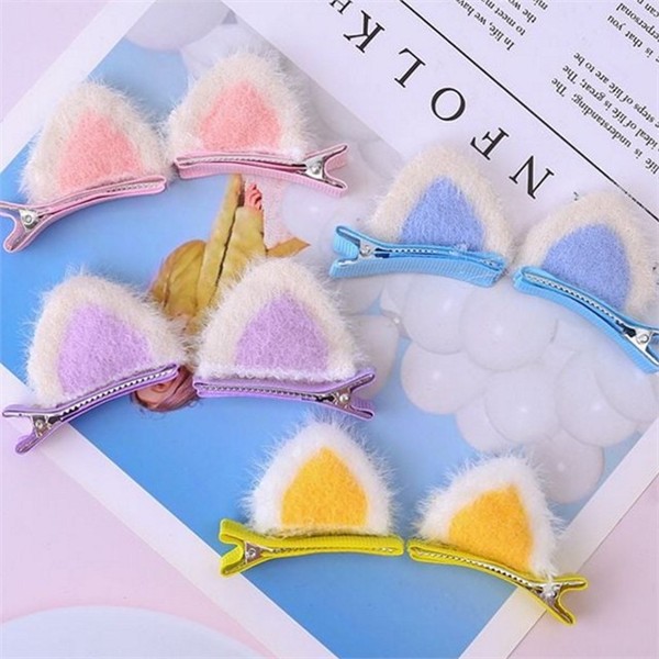 할로윈 고양이 귀 집게 핀 귀여운 고양이 귀 머리핀 유치원 - 상품 이미지