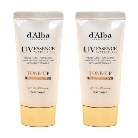 한국콜마 달바 워터풀 톤업 선크림 dalba 내돈내산 후기 효능 효과 50ml(SPF50+) 2개