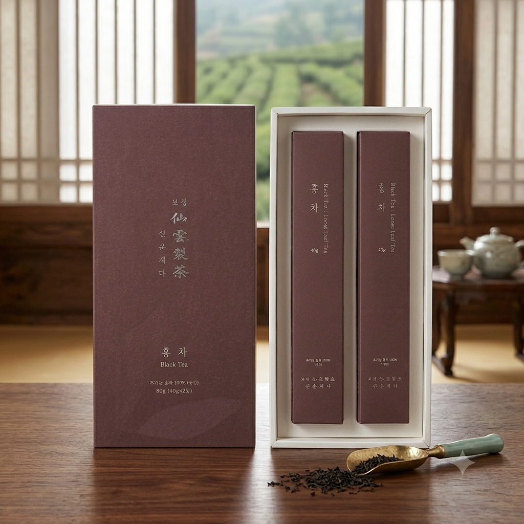 홍차 선물세트 80g(40g x 2) 보성홍차 유기농 잎차 집들이선물 명절선물세트 - 상품 이미지