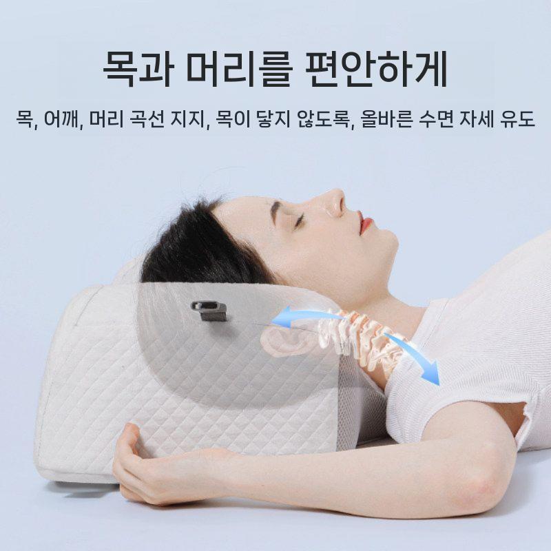 머리고정 베개 움직임 주름 베게 방지 정면 그레이+화이트 4-17cm 이미지 6