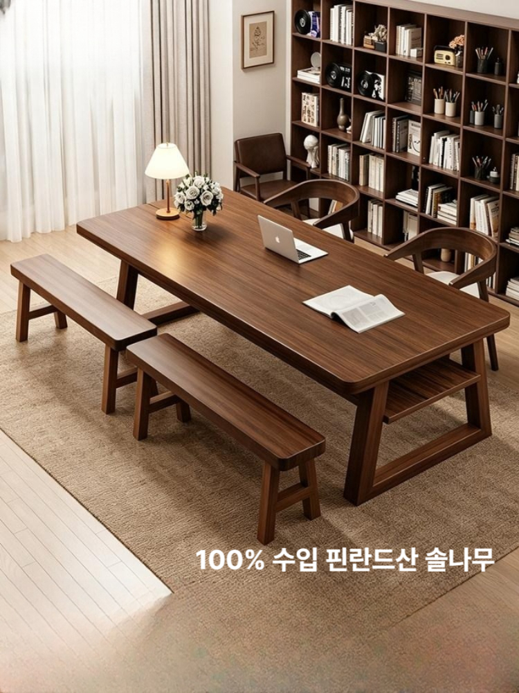 우드슬랩 상판 철제 다리 테이블 카페 호두나무 120x60x75 cm - 상품 이미지
