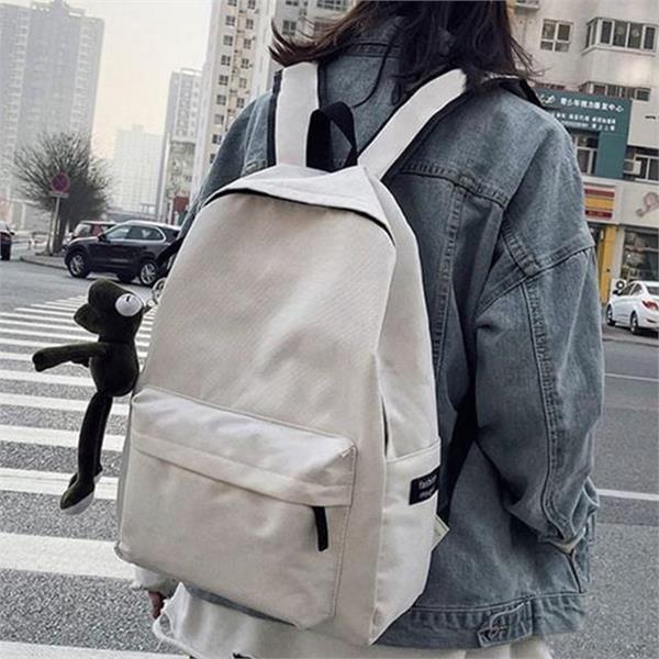 캐주얼 여성 백팩 가벼운 학생 백팩 노트북 데일리 심플 무지 - 상세 이미지 2