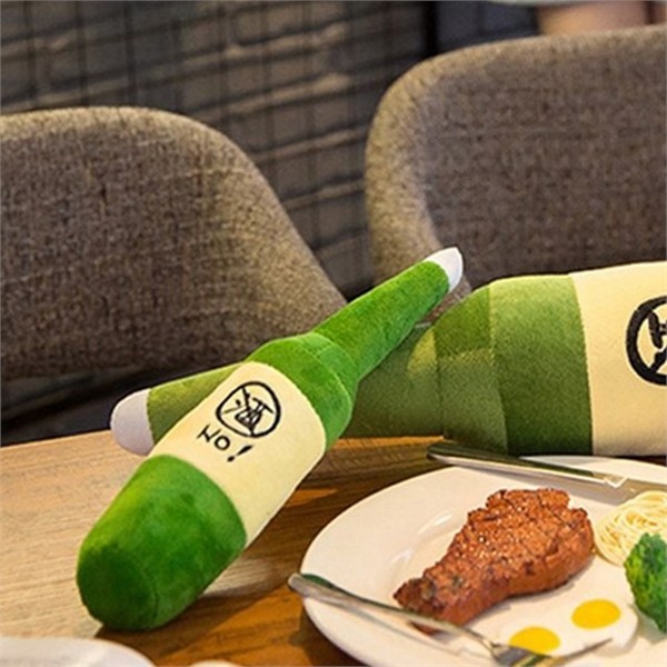 재미 소주 병 바디 필로우 애착 소주 병 쿠션 귀여운 - 상품 이미지