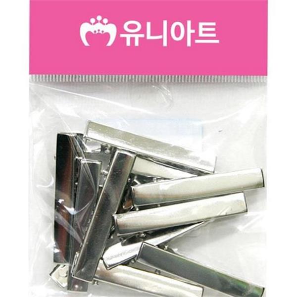금속핀 악어핀 47mm 반자동 헤어핀 부자재 헤어 재료 납작 - 상품 이미지