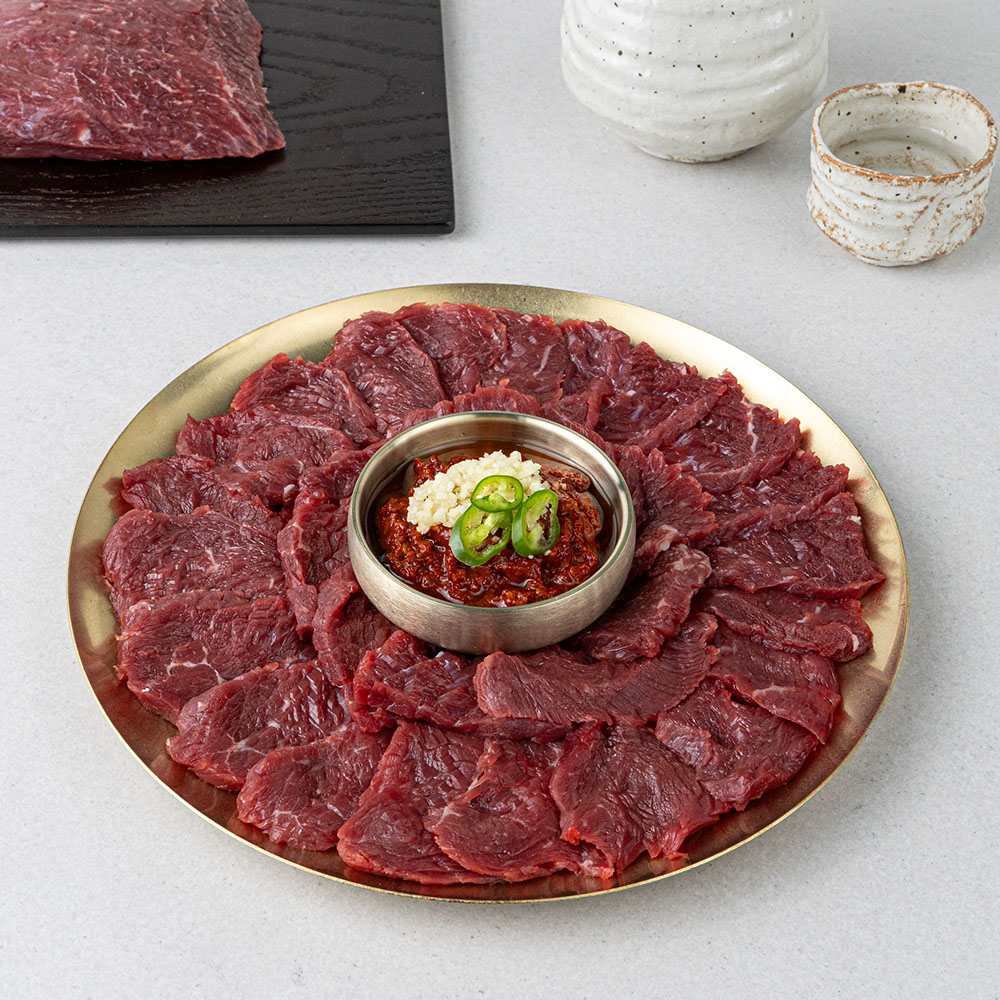 토해원 당일도축 프리미엄 한우 뭉티기 육사시미 120g 1팩 2팩 소스증정 이미지 8