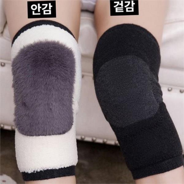 방한 겨울 무릎 워머 종아리 무릎 워머 플리스 남성 여성 - 상품 이미지