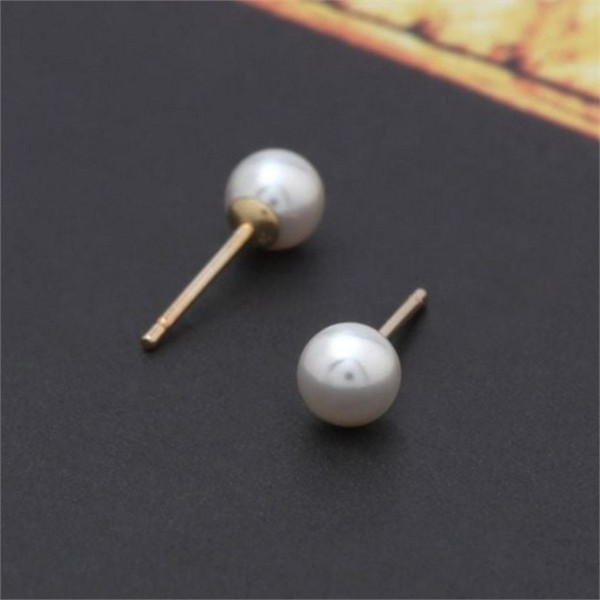 스터드 여성 14k 귀걸이 4mm 데일리 여성 귀걸이 침형 기본 - 상품 이미지