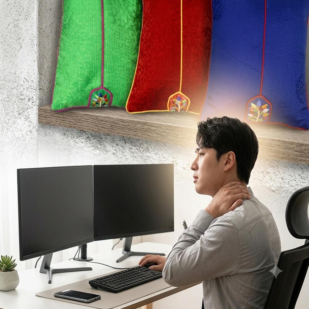시원한 국산 메밀 경추 순면 베개 알자목 거북목 기능성베개 - 상세 이미지 4