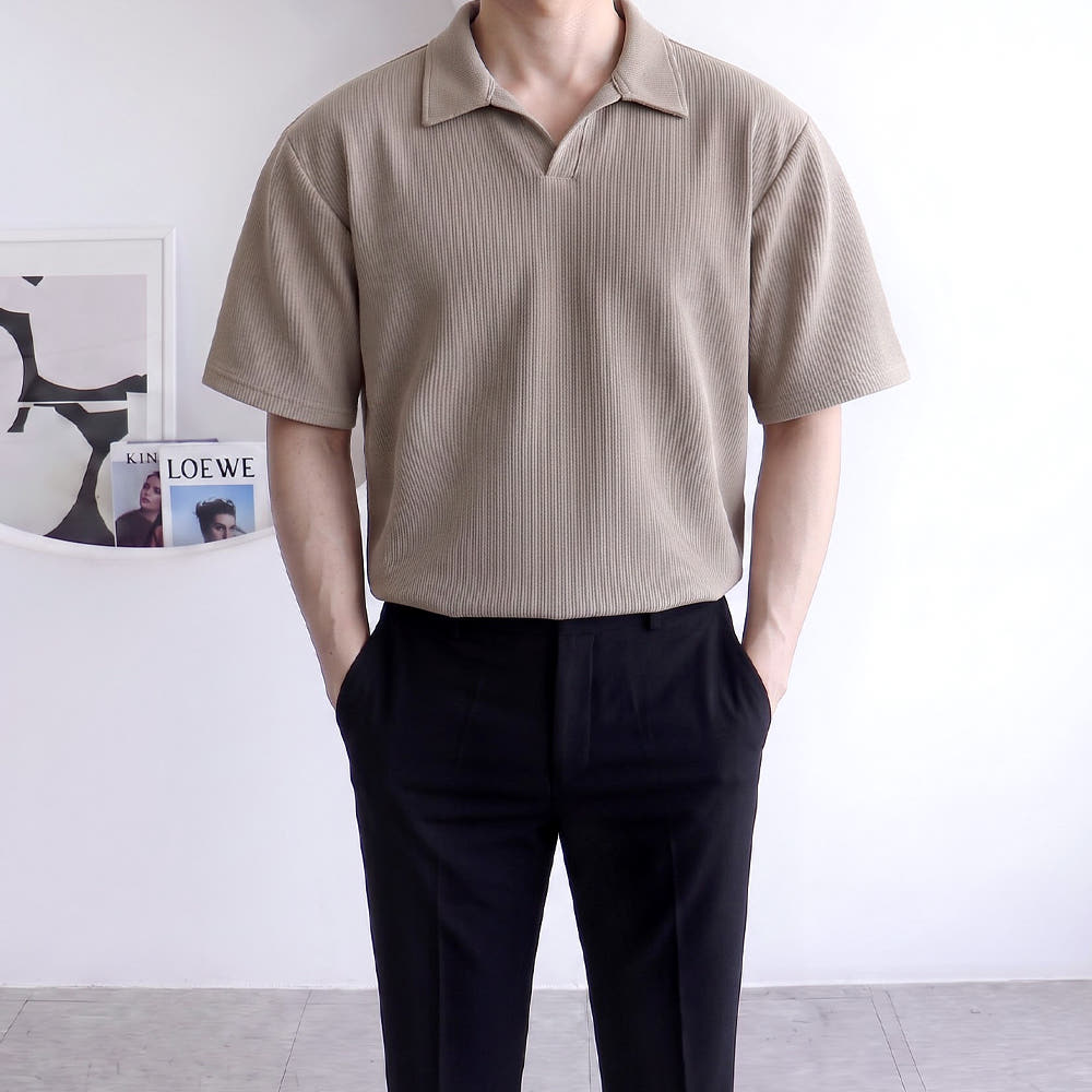 킵글랜 남성반팔카라니트