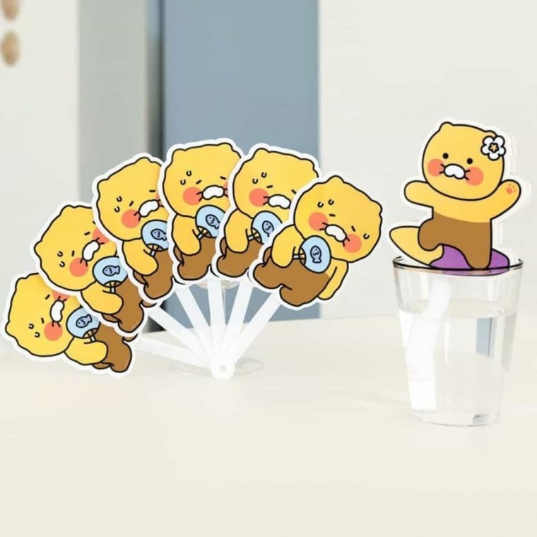 D춘식이 접이식 부채 2탄 접이식미니부채 디자인부채 어린이부채 - 상품 이미지