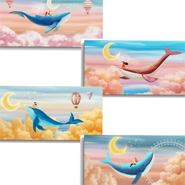 꿈과희망 고래 그림 액자 일러스트 캔버스 벽장식 사무실 거실 - 상품 이미지