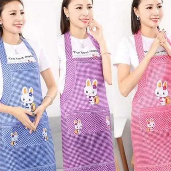 귀여운 토끼 앞치마 데일리 원피스형 앞치마 성인용 가정용 요리 미술 - 상세 이미지 2